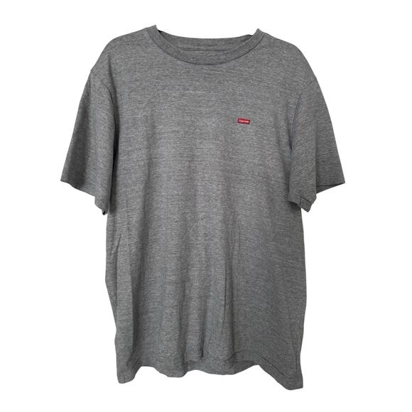 SUPREME Grey Heathered Small Box Logo Shirt Mens Large L DESIGNER - Picture 1 of 6